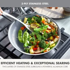 GreenPan Prism 10pc Hybrid Stainless Steel and Ceramic Nonstick Cookware Set