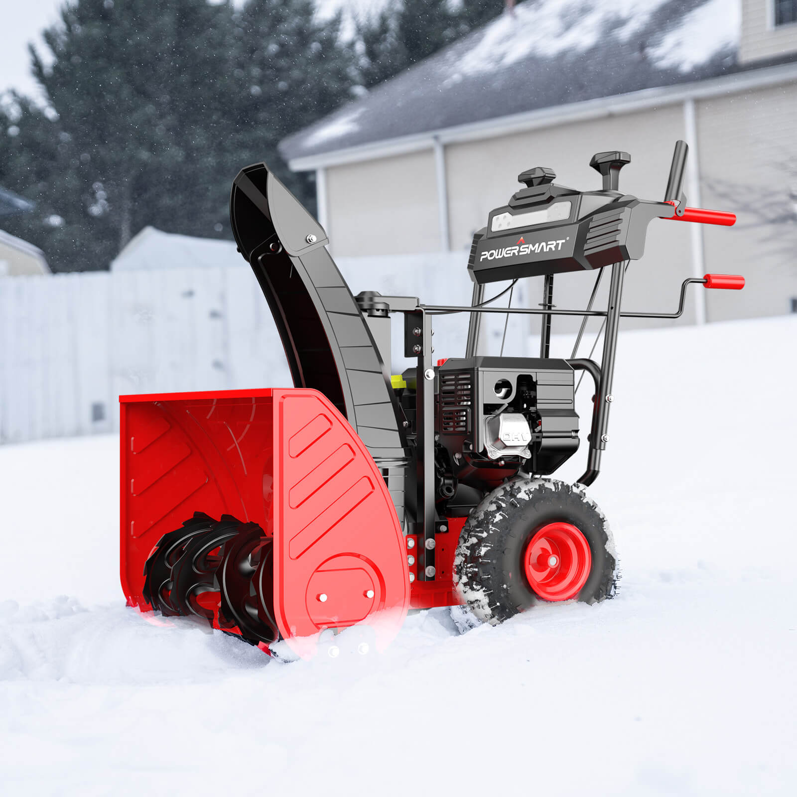 PowerSmart 26'' 252cc Two Stage Self-Propelled Gas Snow Blower w/ Electric Start MB7109B