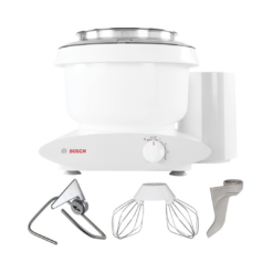 Bosch Universal Plus Stand Mixer 500 Watt, 6.5 Quarts with Wire Whips, Dough Hook & NutriMill Dough Hook Extender Bundle