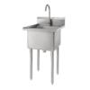 TRINITY 24-in x 21.5-in 1 -Basin 304 Grade Stainless Steel Freestanding Utility tub with Drain with Faucet