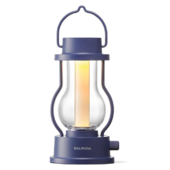 BALMUDA The Lantern | Rechargeable LED Lantern | 3 Light Modes: Candle, Amber, & Warm White | Navy