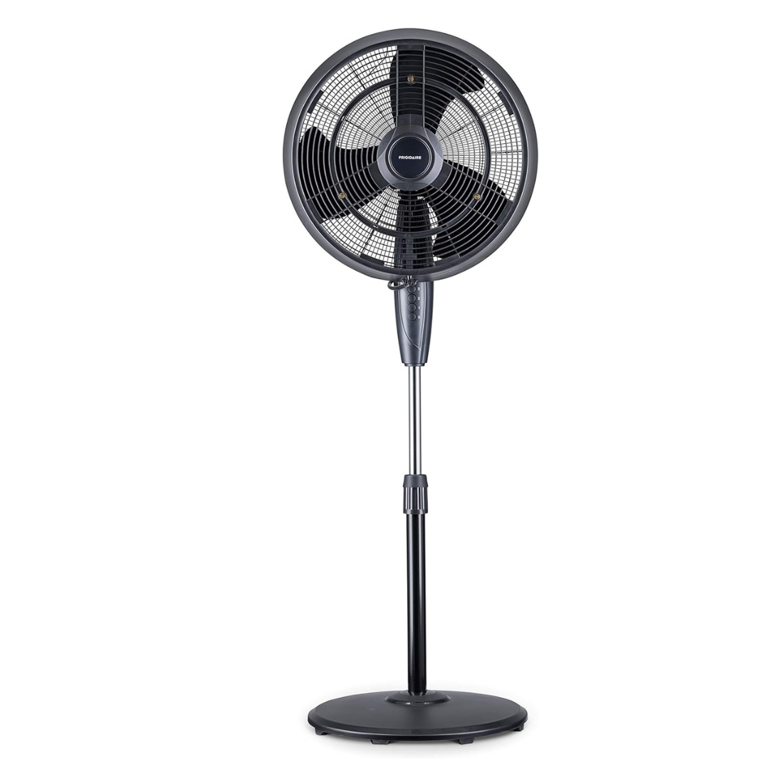 NewAir Outdoor Misting Fan and Pedestal Fan in Black, Cools 500 sq. ft. with 3 Fan Speeds and Wide-Angle Oscillation