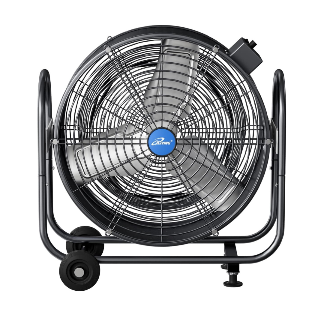 iLIVING 24" BLDC Air Circulator High Velocity Floor Fan, 115V, 265W, Grey (ILG8M24-70EC)