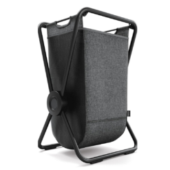 simplehuman single x-frame laundry hamper, heavy-gauge steel frame, black, 65L