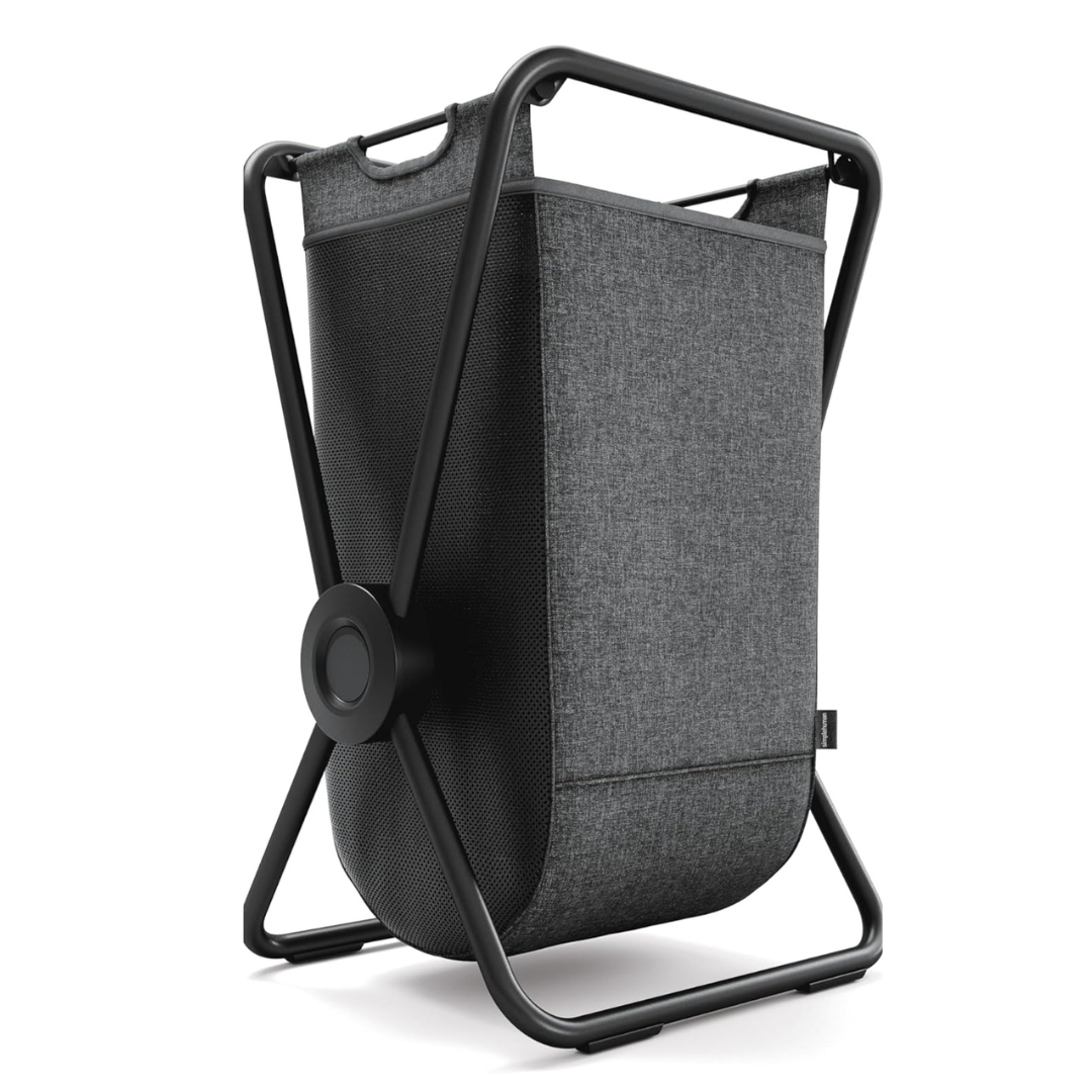 simplehuman single x-frame laundry hamper, heavy-gauge steel frame, black, 65L
