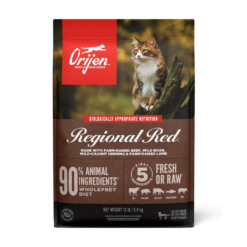 ORIJEN Grain Free High Protein Premium Dry Cat Food Regional Red Recipe 12lb Bag