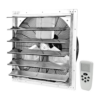 iLIVING Smart Remote Shutter Exhaust Fan 20-in Hardwired Indoor Silver Wall Mounted Fan