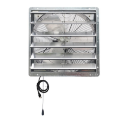 iLIVING Variable Speed Shutter Exhaust Fan 24-in Plug in Indoor Silver Wall Mounted Fan