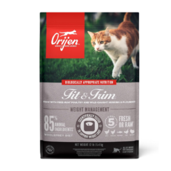 ORIJEN Fit & Trim Grain Free High Protein Premium Dry Cat Food 12lb Bag