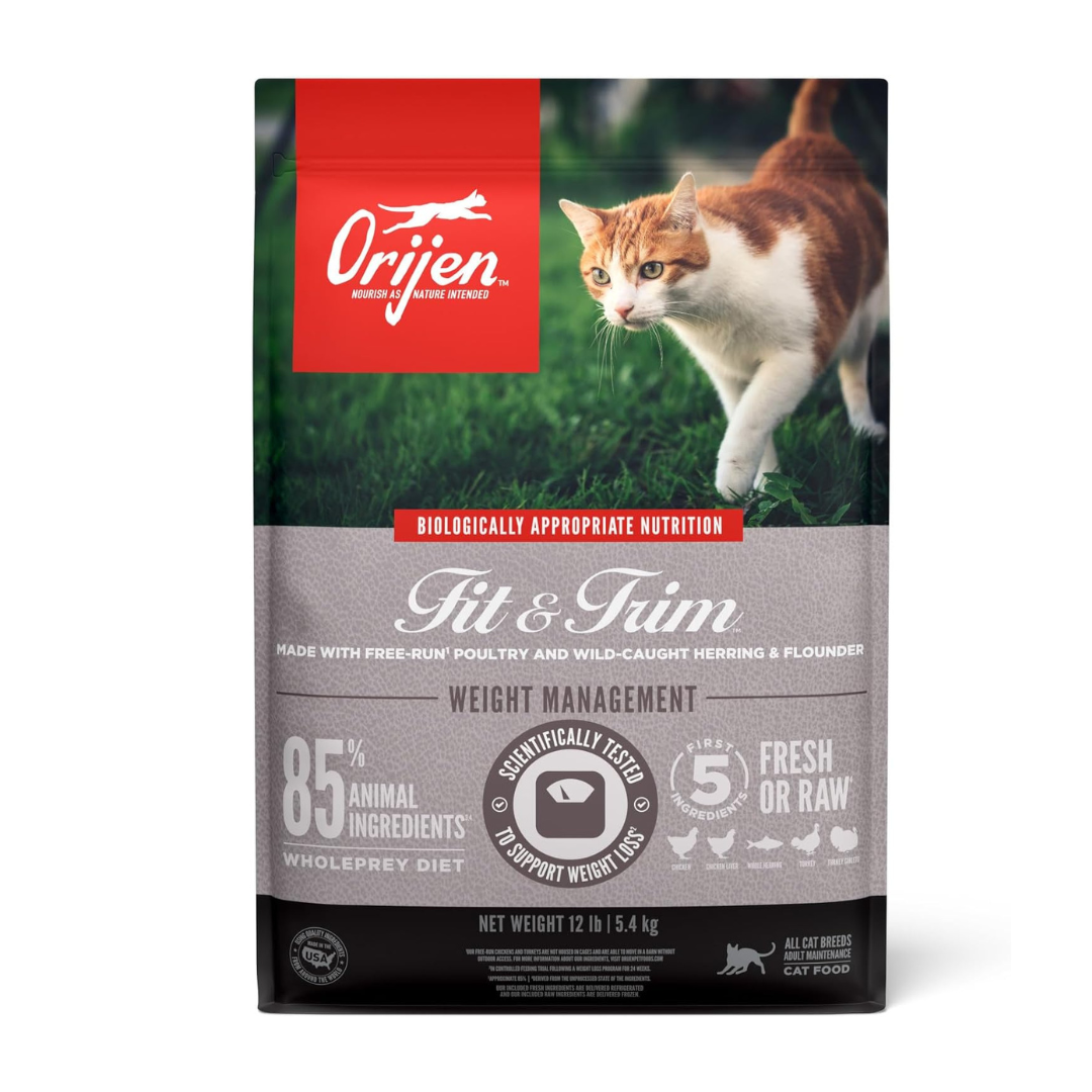 ORIJEN Fit & Trim Grain Free High Protein Premium Dry Cat Food 12lb Bag