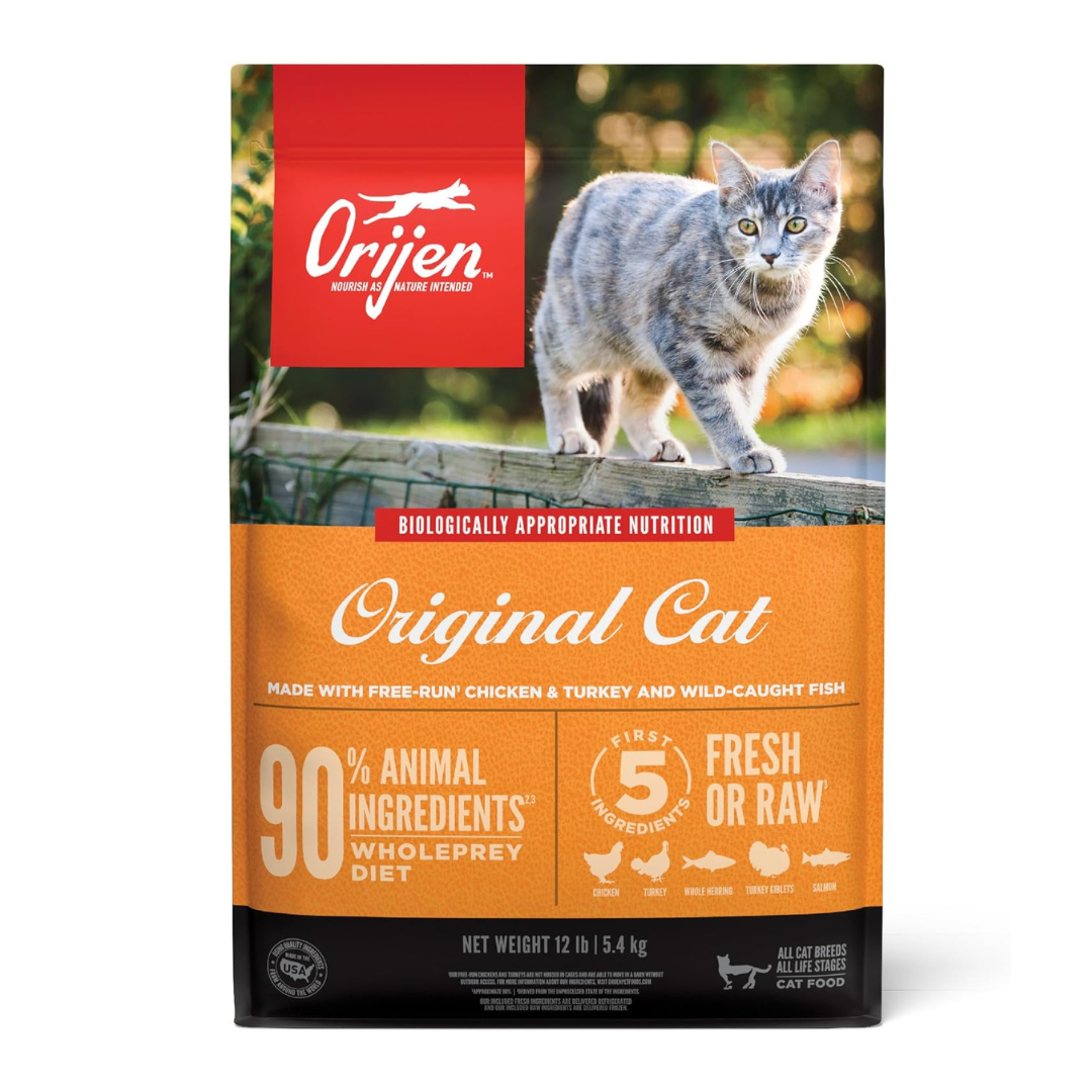 ORIJEN Grain Free High Protein Premium Dry Cat Food Original Recipe 12lb Bag
