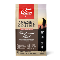 ORIJEN Amazing Grains High Protein Dry Dog Food Regional Red Recipe 22.5lb Bag