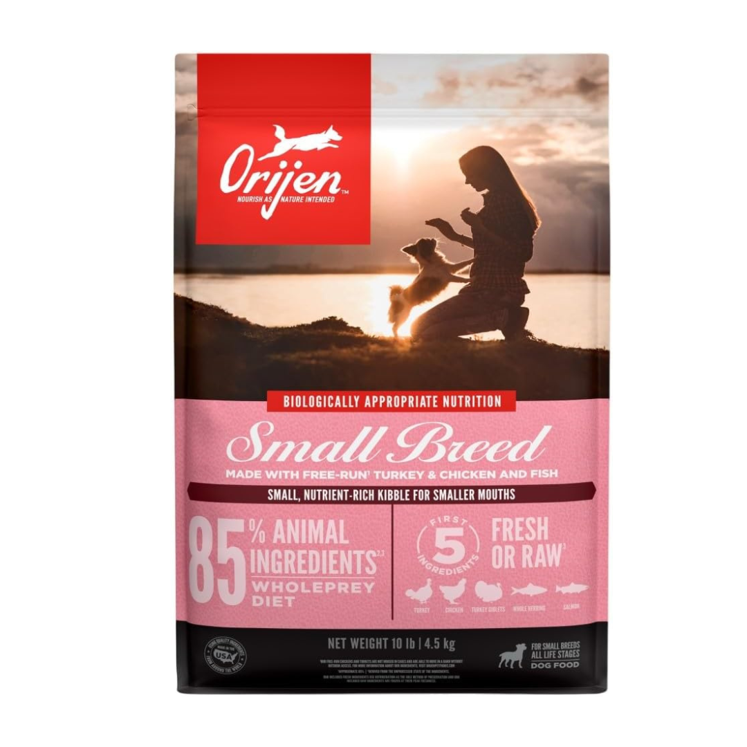 ORIJEN Grain Free High Protein Dry Dog Food Small Breed Recipe 10lb Bag