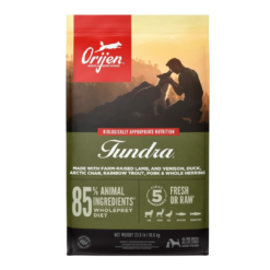 ORIJEN Grain Free Poultry Free High Protein Dry Dog Food Tundra Recipe 23.5lb Bag