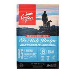ORIJEN Grain Free Poultry Free High Protein Dry Dog Food Six Fish Recipe 13lb Bag