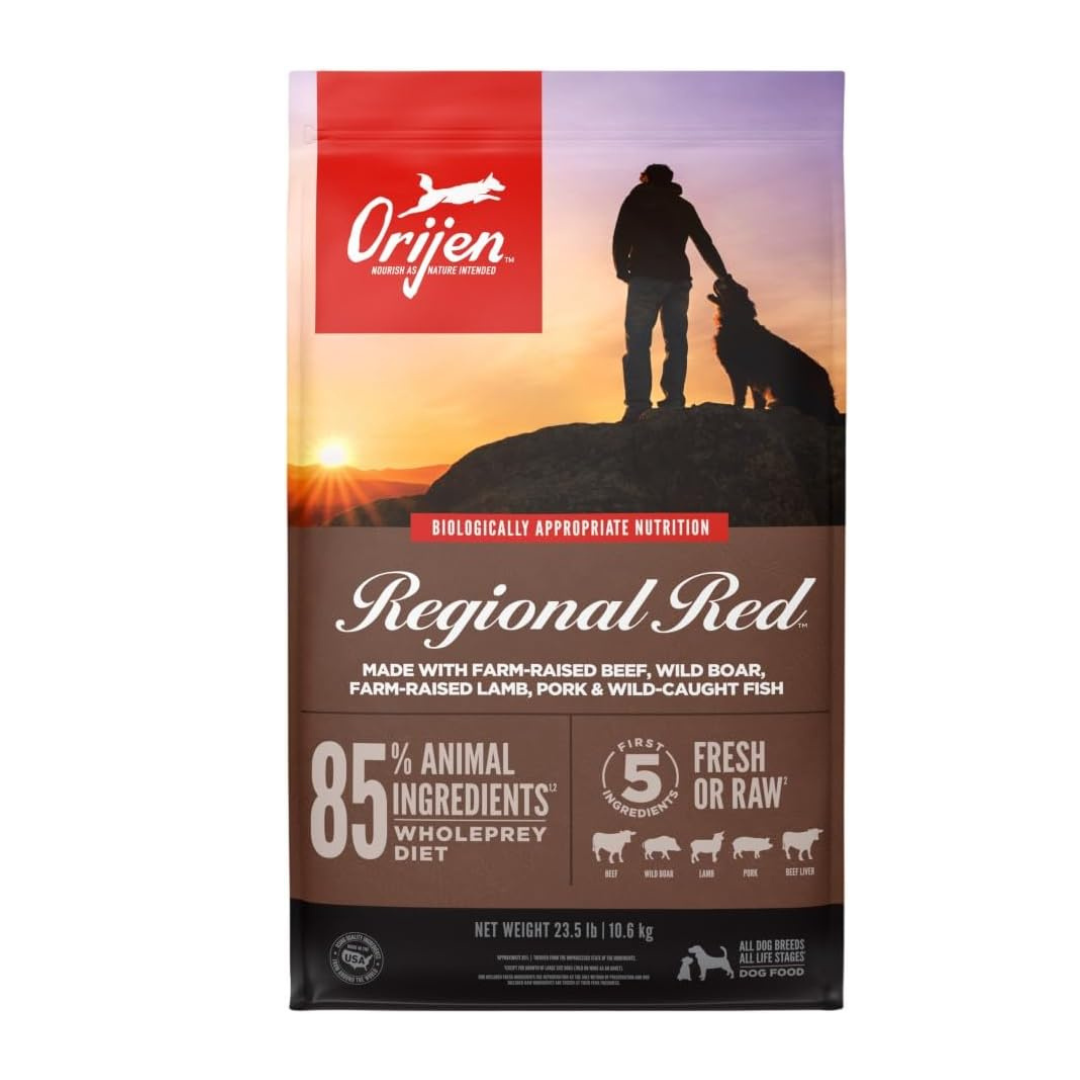 ORIJEN Grain Free Poultry Free High Protein Dry Dog Food Regional Red Recipe 23.5lb Bag