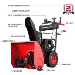 PowerSmart 26'' 252cc Two Stage Self-Propelled Gas Snow Blower w/ Electric Start MB7109B