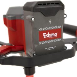 Eskimo E40 Electric Ice Fishing Auger, Full Power 40v Lithium-ion Battery, Lightweight Powerhead, Turbo Cutting System, Multi-Edge Blades, Red