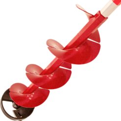 Eskimo E40 Electric Ice Fishing Auger, Full Power 40v Lithium-ion Battery, Lightweight Powerhead, Turbo Cutting System, Multi-Edge Blades, Red