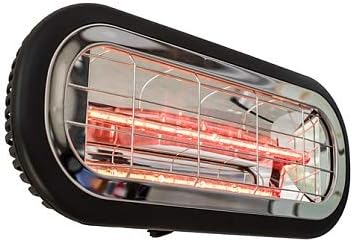 Dr Infrared Heater DR-222 Outdoor Patio Wall Mount Ceiling Carbon Infrared Heater, 1500W, Black