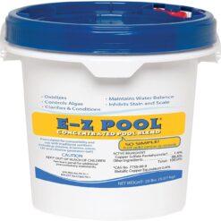 E-Z Pool Weekly All in 1 Concentrated Outdoor Swimming Pool Care Solution Blend with Copper Sulfate and Oxygen Enriching Formula, 20 Pound Bucket