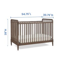 Delta Children Saint 4-in-1 Convertible Crib - Greenguard Gold Certified, Teak Brown