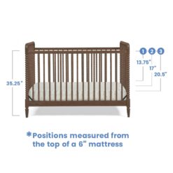 Delta Children Saint 4-in-1 Convertible Crib - Greenguard Gold Certified, Teak Brown