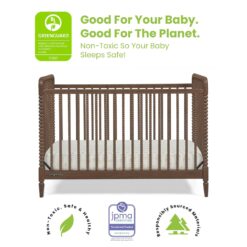 Delta Children Saint 4-in-1 Convertible Crib - Greenguard Gold Certified, Teak Brown
