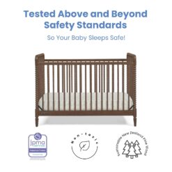 Delta Children Saint 4-in-1 Convertible Crib - Greenguard Gold Certified, Teak Brown