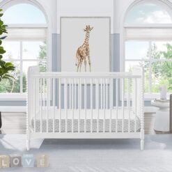 Delta Children Saint 4-in-1 Convertible Crib - Greenguard Gold Certified, Bianca White