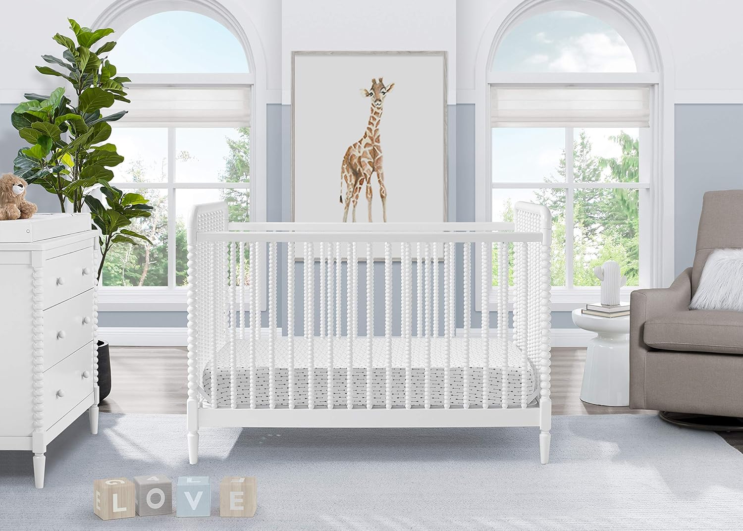 Delta Children Saint 4-in-1 Convertible Crib - Greenguard Gold Certified, Bianca White