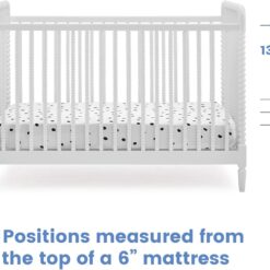 Delta Children Saint 4-in-1 Convertible Crib - Greenguard Gold Certified, Bianca White