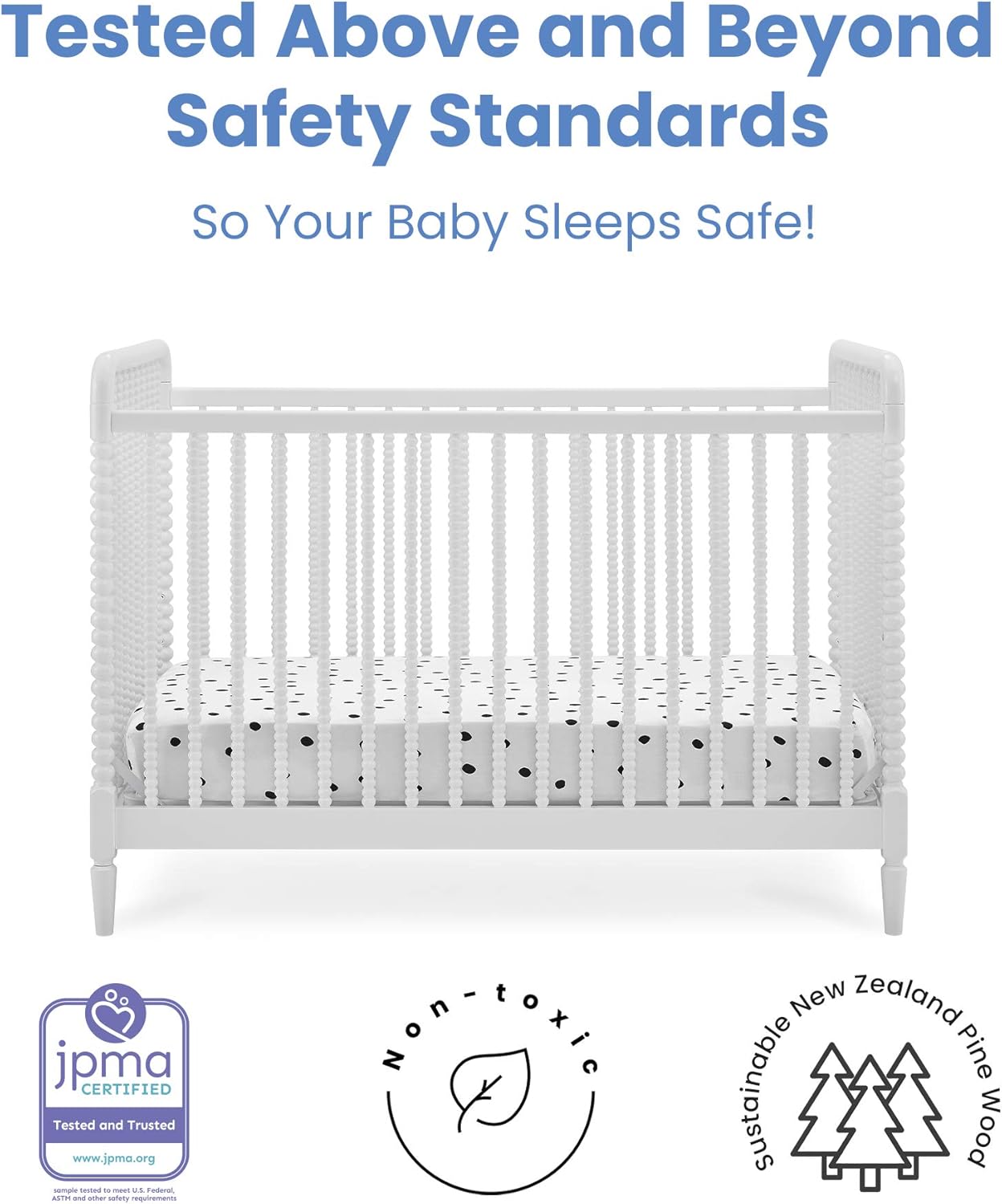 Delta Children Saint 4-in-1 Convertible Crib - Greenguard Gold Certified, Bianca White