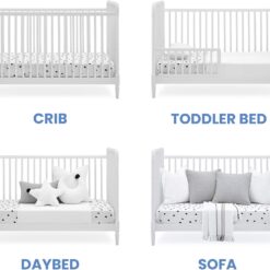 Delta Children Saint 4-in-1 Convertible Crib - Greenguard Gold Certified, Bianca White