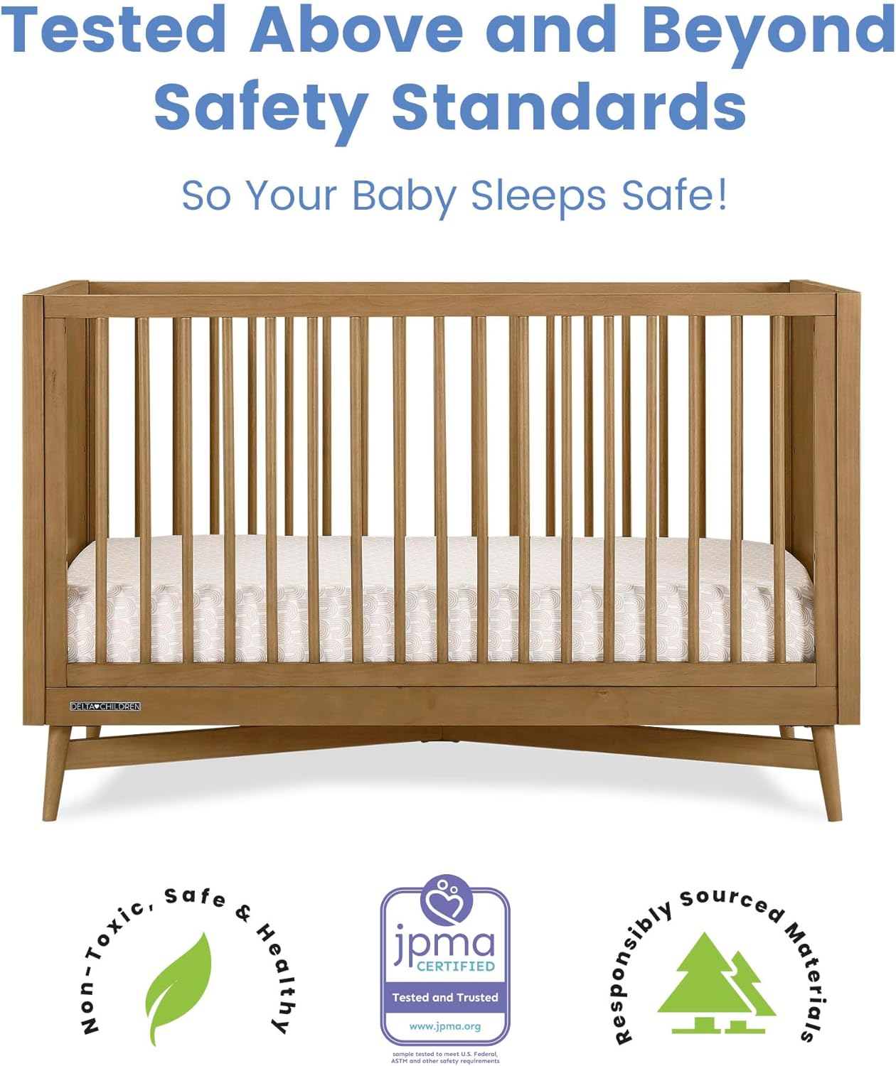 Delta Children Dylan 4-in-1 Convertible Crib, Acorn