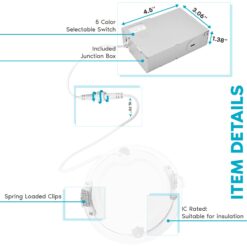 Luxrite White 6-in 1150 -Lumens Switchable white Round Dimmable LED Canless Damp rated Recessed Downlight 12 -Pack