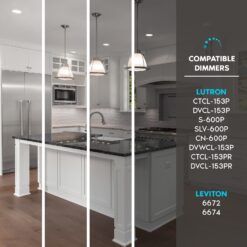 Luxrite White 6-in 1150 -Lumens Switchable white Round Dimmable LED Canless Damp rated Recessed Downlight 12 -Pack