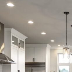 Luxrite White 6-in 1150 -Lumens Switchable white Round Dimmable LED Canless Damp rated Recessed Downlight 12 -Pack