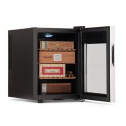 NewAir 18.50-in x 13.60-in x 19.30-in Stainless Steel Freestanding Table humidor with Digital Hygrometer (Holds 250 Cigars)