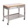 Seville Classics 48-in L x 36-in H 2 -Drawers Rolling Stainless Steel Wood Work Bench