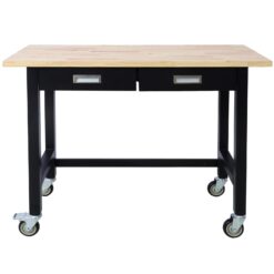 Siavonce N/O 48-in L x 38-in H 2 -Drawers Black Wood Work Bench