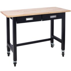 Siavonce N/O 48-in L x 38-in H 2 -Drawers Black Wood Work Bench