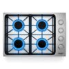 GZMR 30 Inch Gas Cooktop with 4 Powerful Burners and ABS Knobs 30-in 4 burners Stainless steel Gas Cooktop