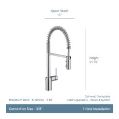 Moen Align Spot Resist Stainless Single Handle Deck-mount Pre-rinse Kitchen Faucet with Sprayer