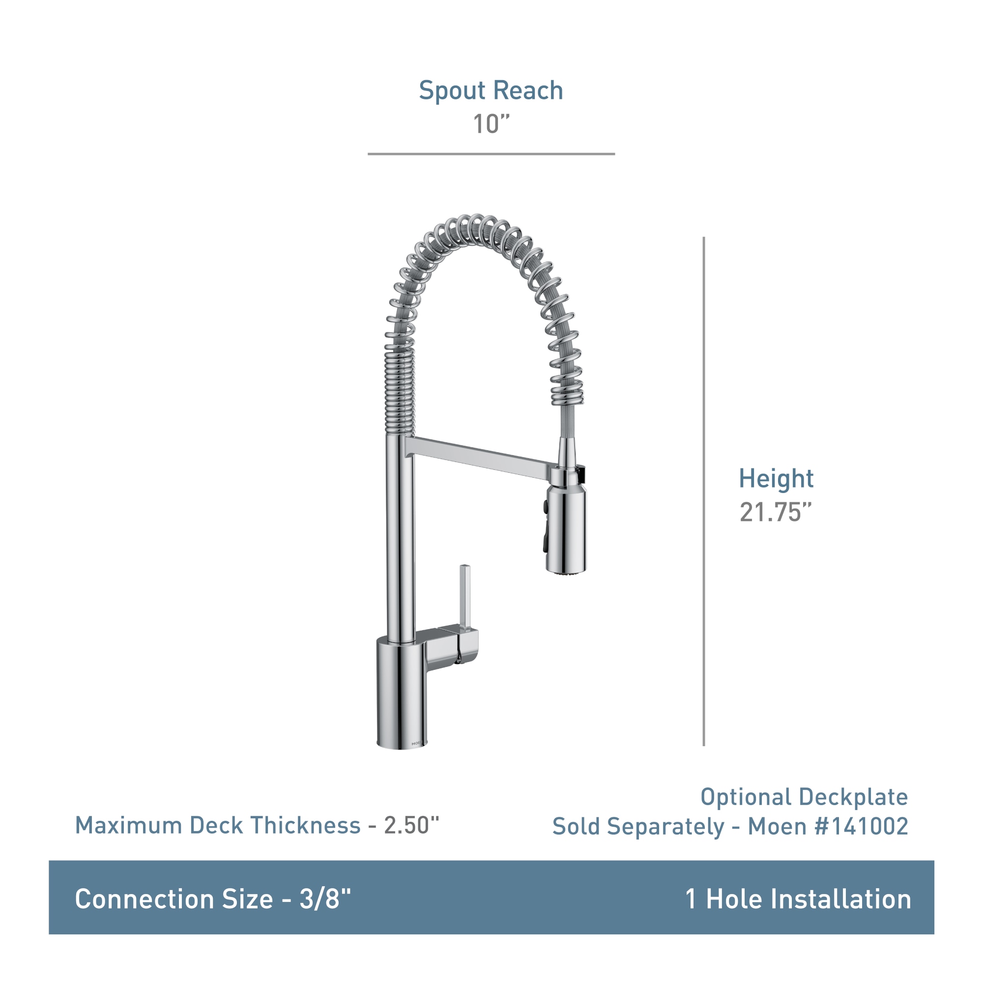 Moen Align Spot Resist Stainless Single Handle Deck-mount Pre-rinse Kitchen Faucet with Sprayer