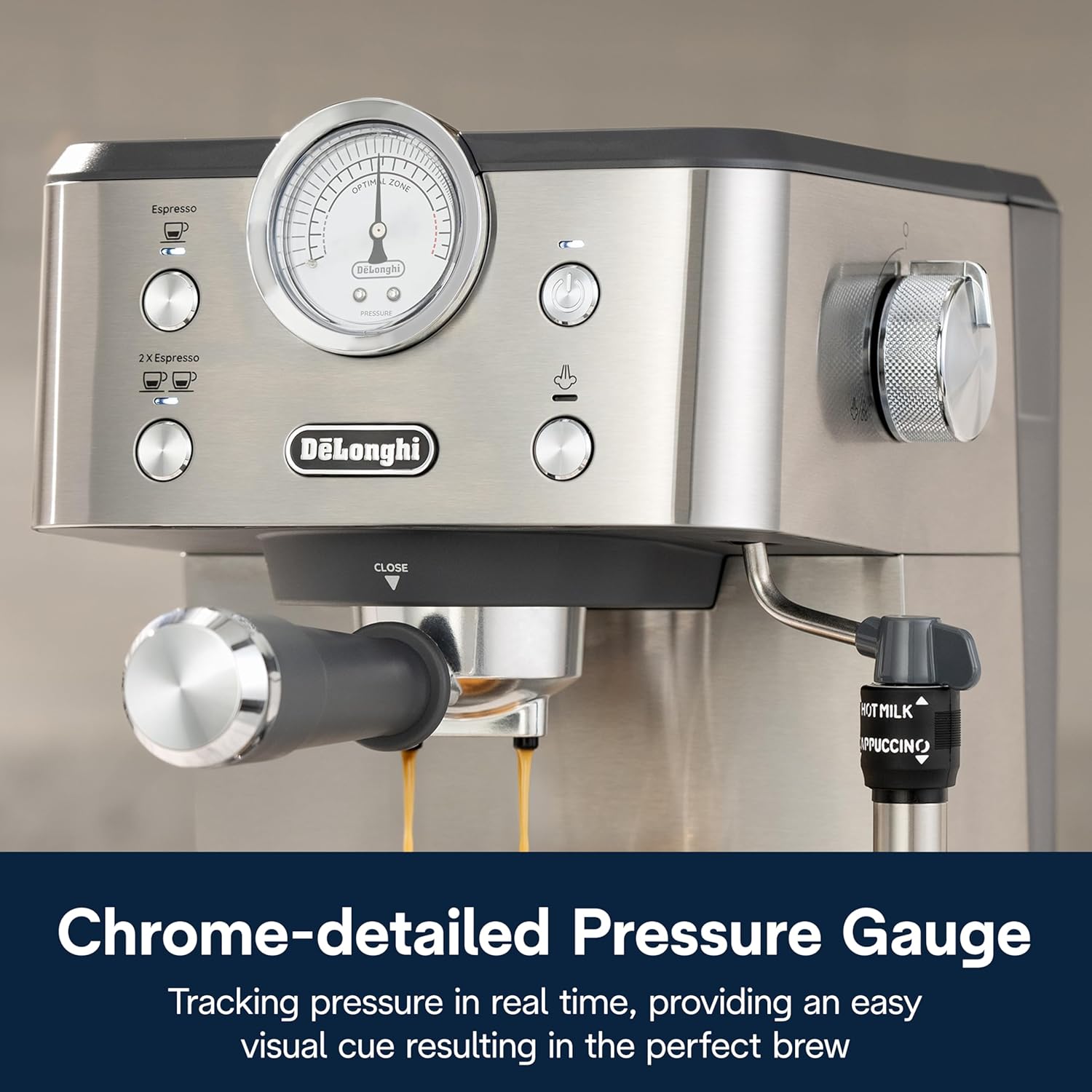 De’Longhi Classic Espresso Machine with Milk Frother, 15-Bar Pump & Temperature Control - Barista Coffee Maker Kit for Espresso, Latte, Cappuccino & Iced