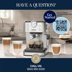 De’Longhi Classic Espresso Machine with Milk Frother, 15-Bar Pump & Temperature Control - Barista Coffee Maker Kit for Espresso, Latte, Cappuccino & Iced
