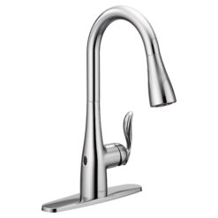 Moen Arbor Chrome Single Handle Deck-mount Touchless Pull-down Kitchen Faucet with Sprayer (Includes Deck Plate)