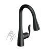Moen Arbor Matte Black Single Handle Deck-mount Pull-down Kitchen Faucet with Sprayer (Includes Deck Plate)