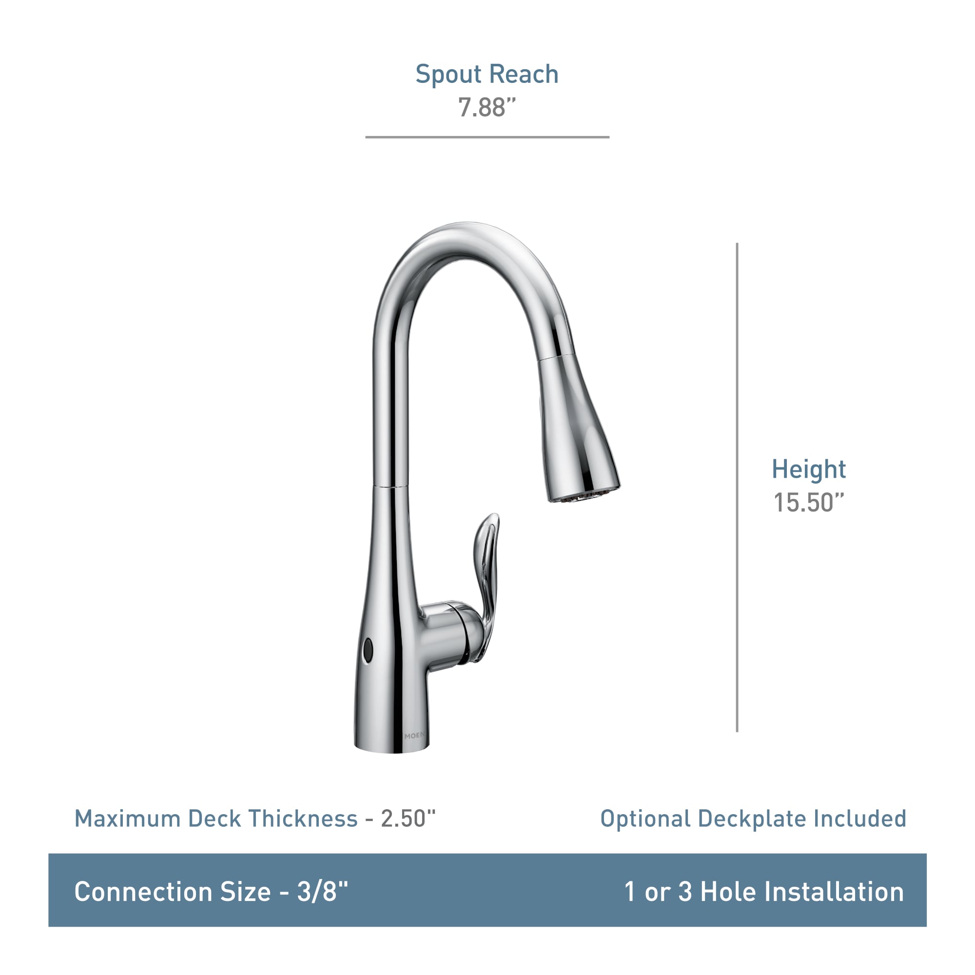 Moen Arbor Matte Black Single Handle Deck-mount Pull-down Kitchen Faucet with Sprayer (Includes Deck Plate)